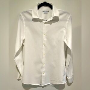 Men’s Zara Classic White Textured Cotton Slim Fit Shirt